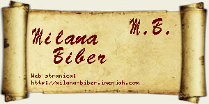 Milana Biber vizit kartica